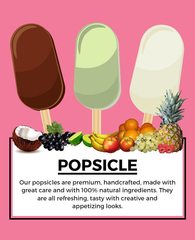 Fruit Flavored Popsicle Promotion Flyer Template