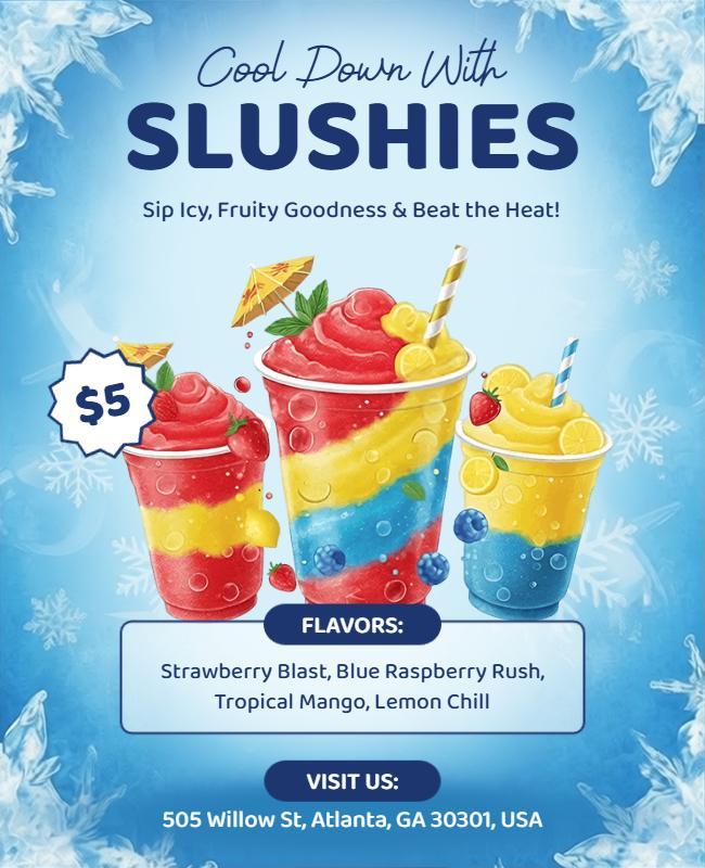 Fruit Flavored Slushies Promotion Flyer Template