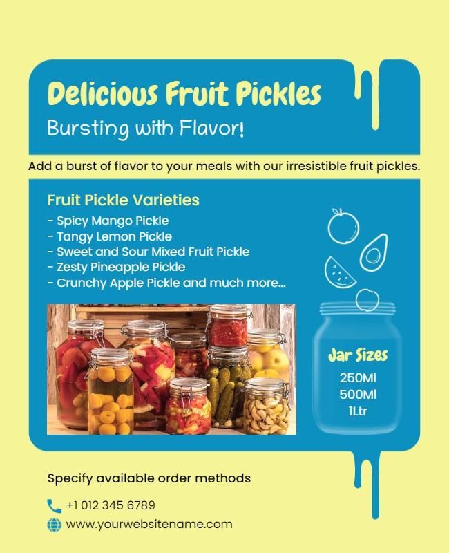 Fruit Pickle Variety Promotion Flyer Template