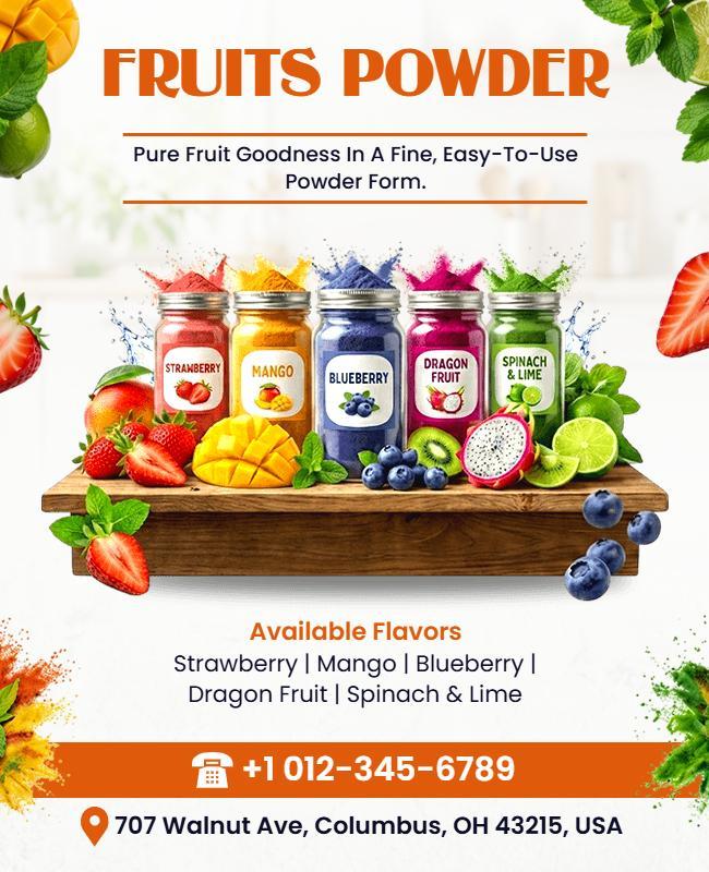 Fruit Powder Variety Promotion Poster Template