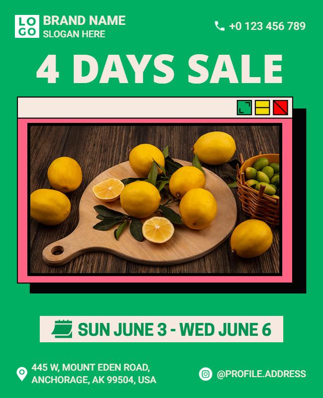 Fruit Themed Four Day Sale Flyer Template