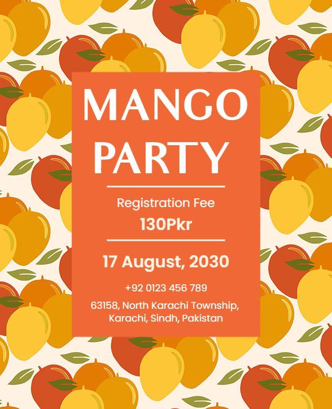 Fruit Themed Mango Party Event Flyer Template