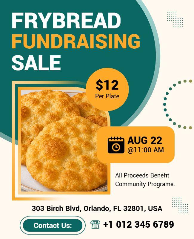 Frybread Fundraising Sale Event Flyer Template
