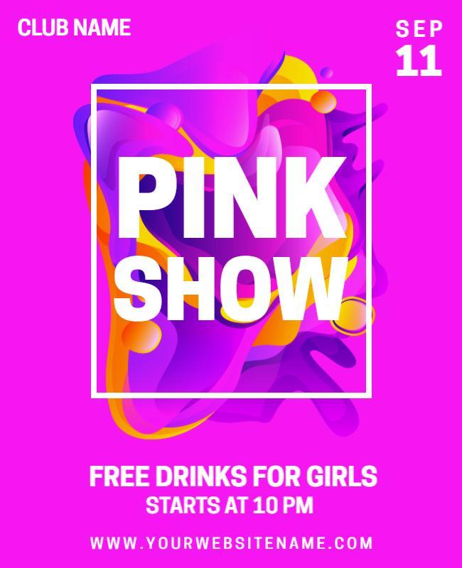 Fuchsia Pink Show Flyer Template