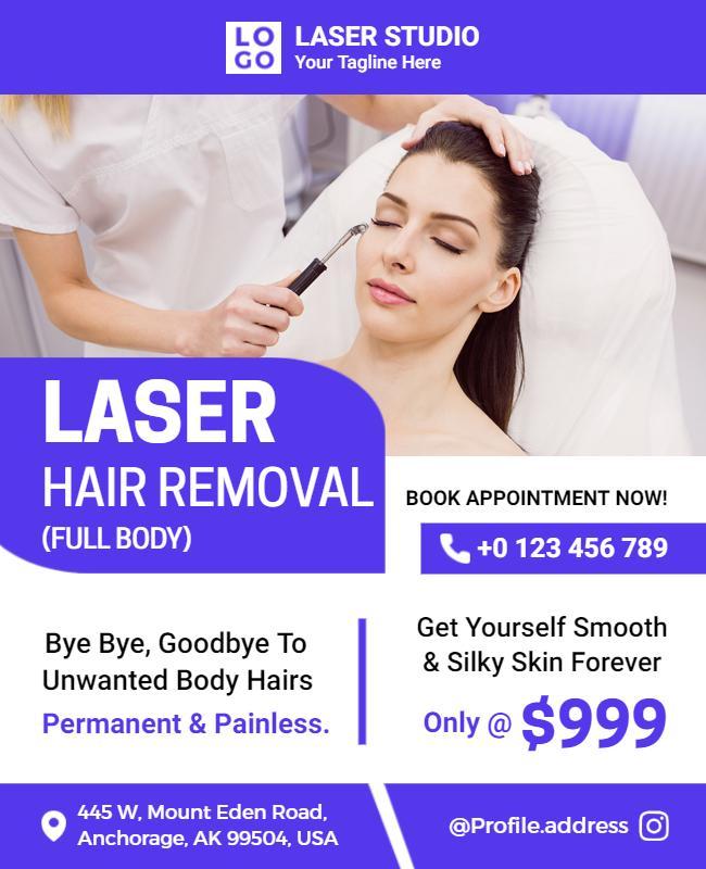 Full Body Laser Hair Removal Service Flyer Template