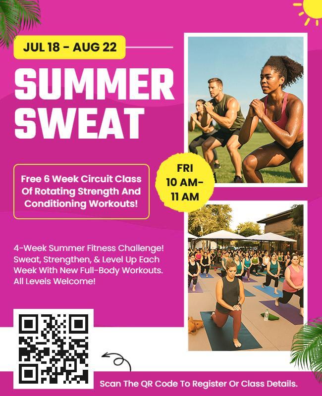 Full-Body Workout Summer Sweat Program Flyer Template