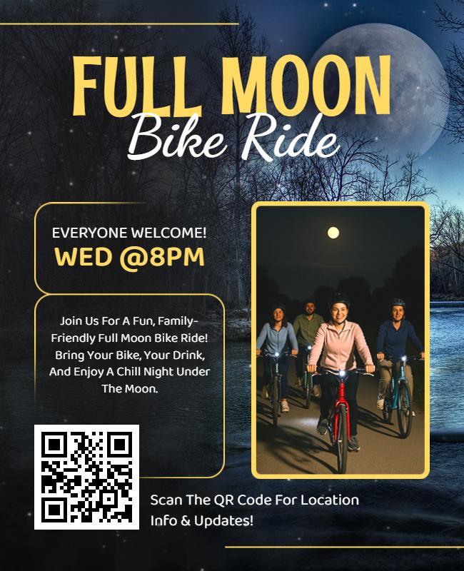 Full Moon Night Bike Ride Flyer Template