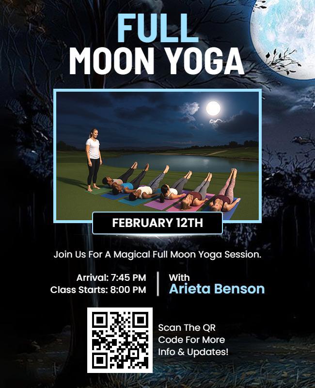 Full Moon Yoga Night Event Flyer Template