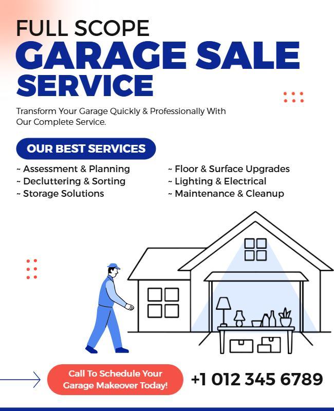 Full Scope Garage Sale Service Promotional Flyer Template