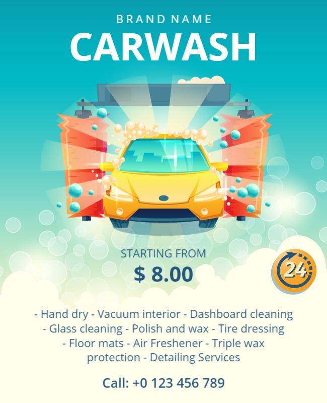 Full Service Car Wash Promotion Flyer Template