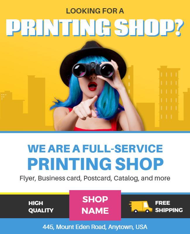 Full Service Printing Shop Advertisement Flyer Template