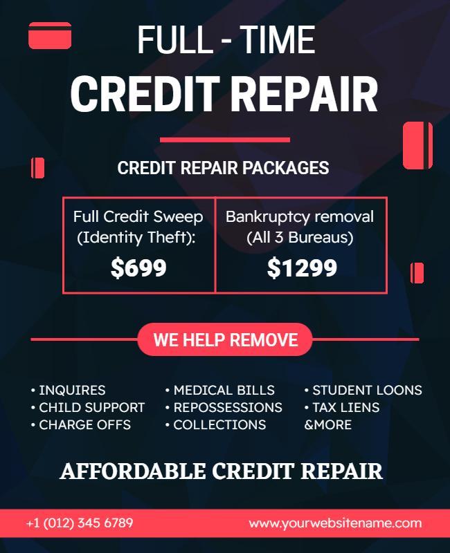 Full Time Credit Repair Service Flyer Template