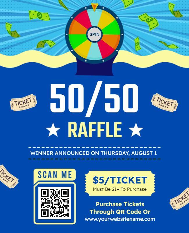 Fun 5050 Raffle Event Flyer Template