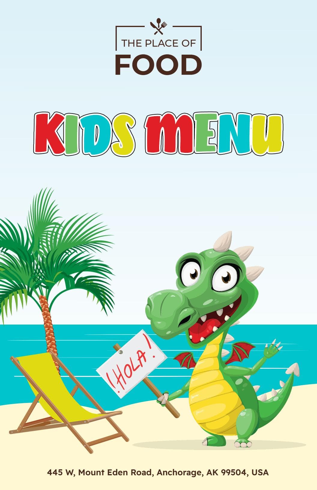 Fun and Tasty Favorites for Young Diners Kids Menu Template