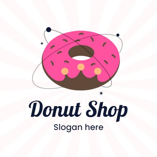 Fun and Vibrant Pink Donut Design Perfect for Donut Shop Logo Template