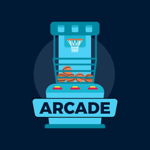 Fun Basketball Game Design for Arcade Entertainment Logo Template
