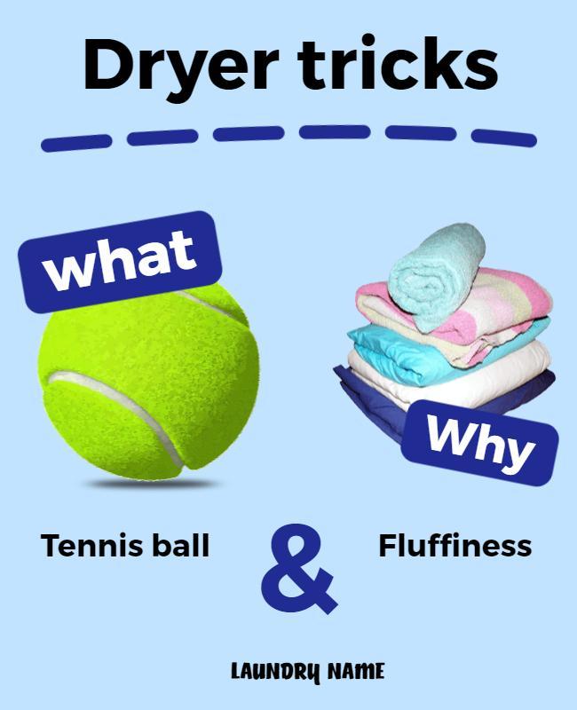 Fun Blue Dryer Tricks for Fluffy Laundry Poster Template