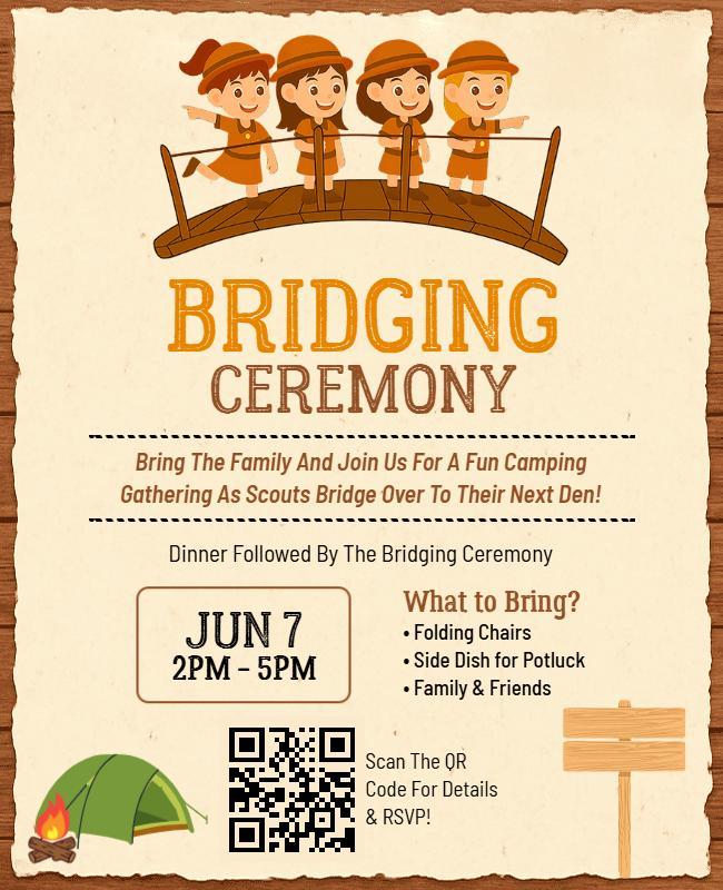 Fun Camping Bridging Ceremony Flyer Template