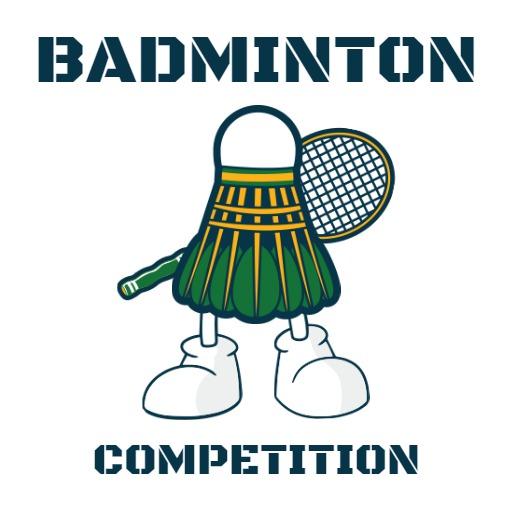 Fun Character Design Representing Badminton Competition Logo Template