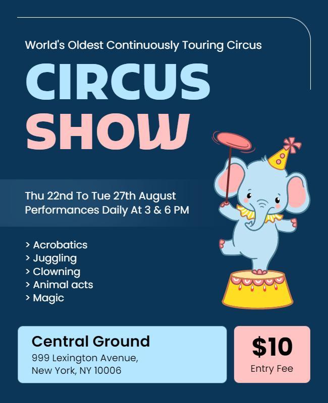 Fun Circus Performance Event Flyer Template