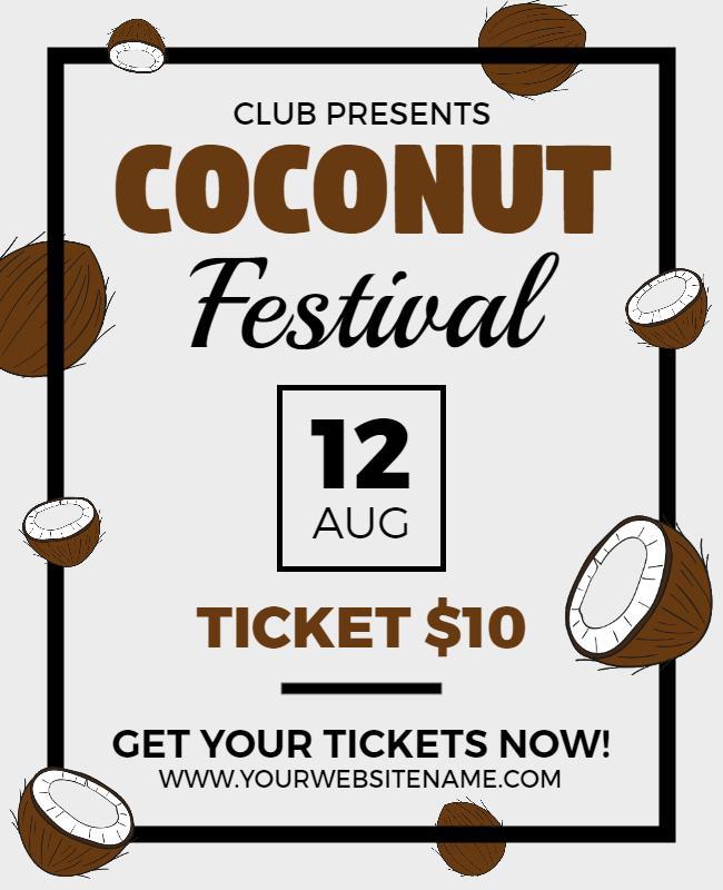 Fun Coconut-Themed Festival Event Flyer Template