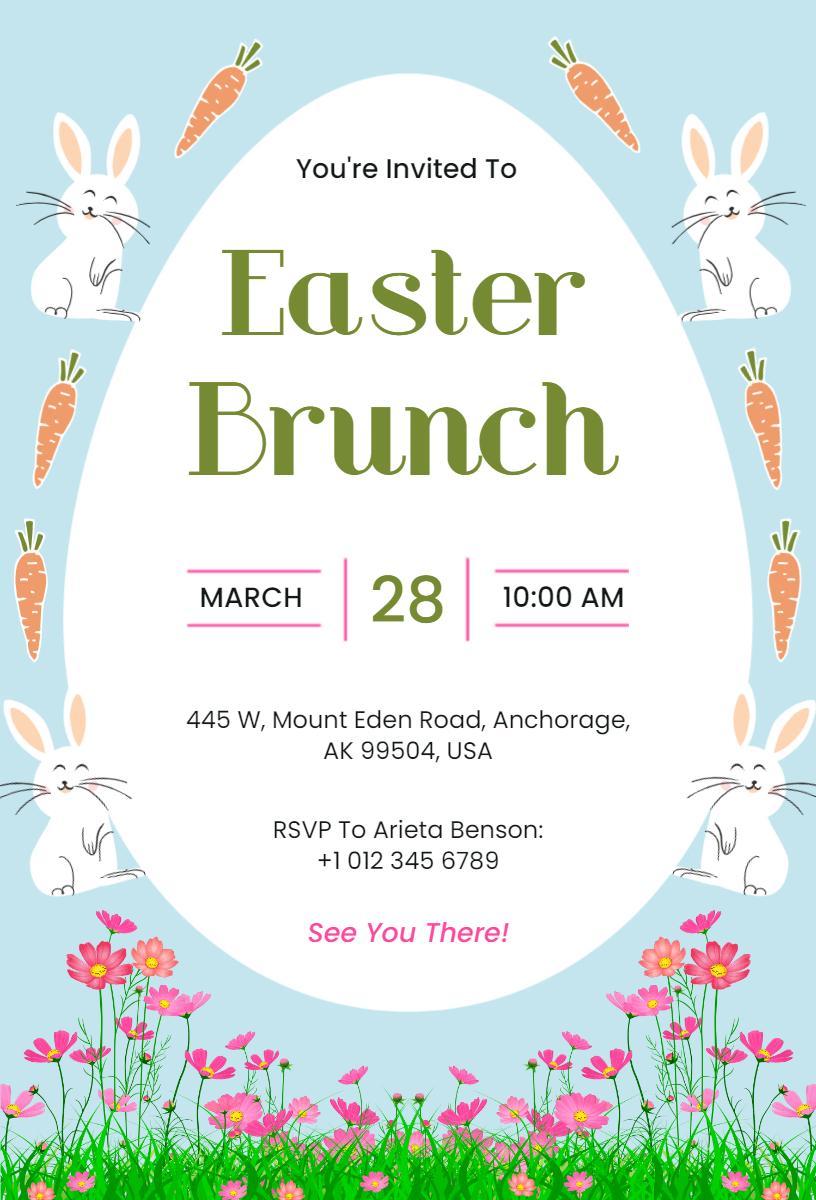 Fun Colorful Easter Brunch Celebration Invitation Template