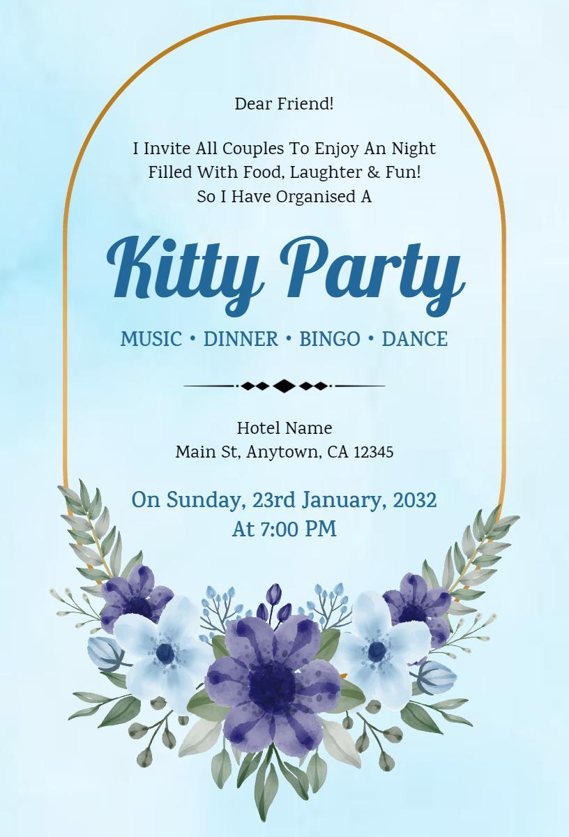 Fun Couples Night Music Dinner Bingo Dance Kitty Party Invitation Template