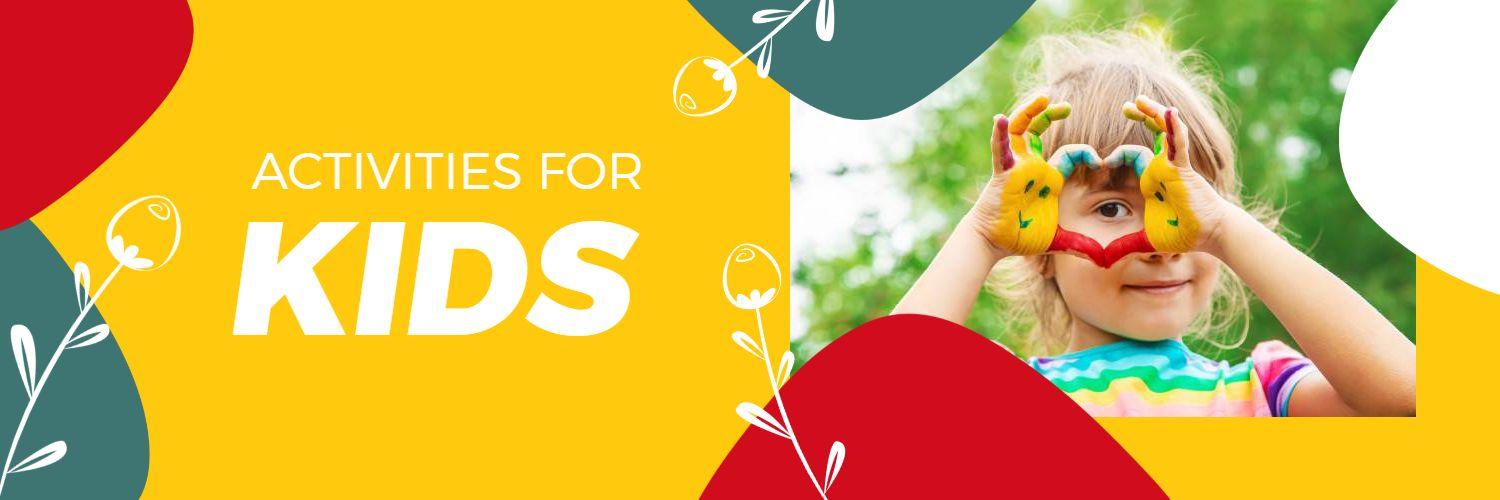Fun Craft Activities for Kids in Vibrant Colors Twitter Banner Template