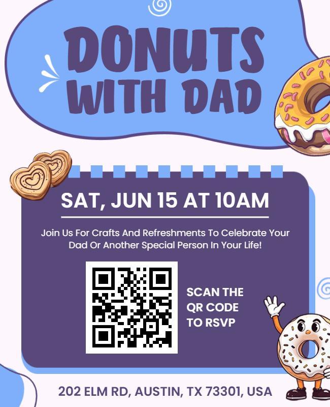 Fun Donut and Dad-Themed Celebration Event Flyer Template