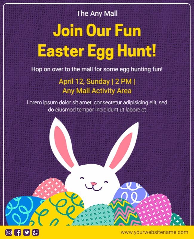 Fun Easter Egg Hunt Event Flyer Template