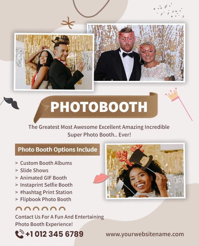 Fun Elegant Gold Photo Booth Experience Poster Template