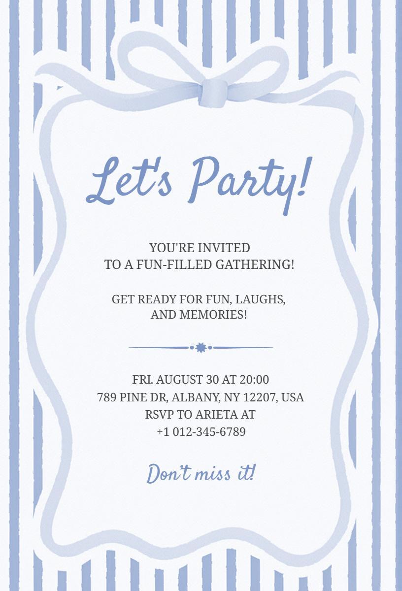 Fun-Filled Celebration Striped Party Invitation Template