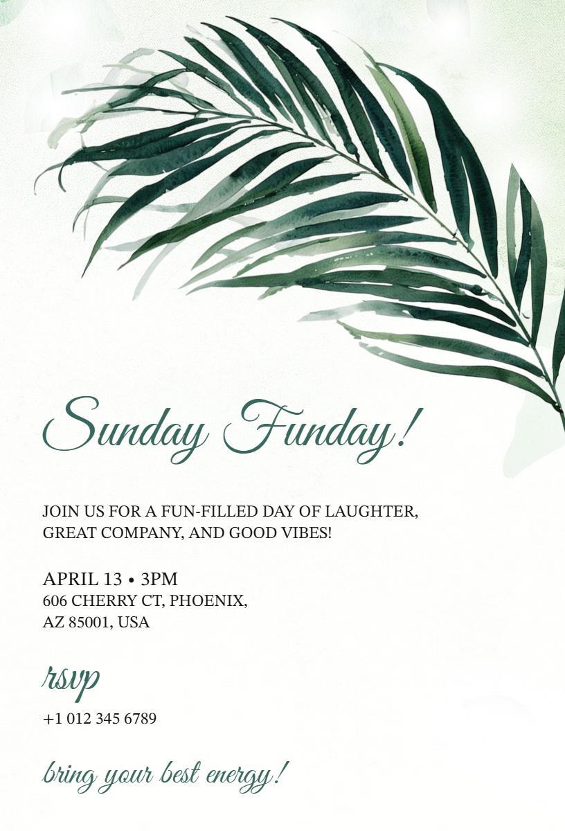 Fun-Filled Sunday Gathering Celebration Invitation Template