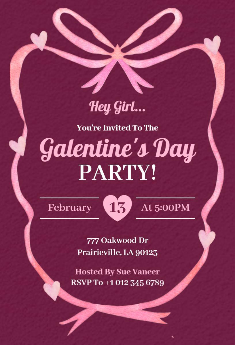 Fun Galentine's Day Celebration Party Invitation Template