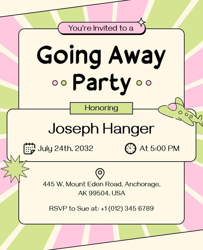 Fun Going Away Party Invitation Flyer Template