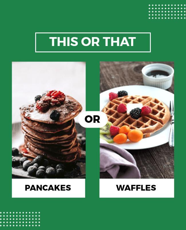 Fun Green Food Comparison for Pancakes or Waffles Poster Template