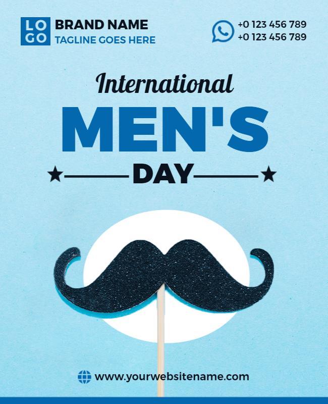 Fun Mustache Theme for International Men's Day Poster Template
