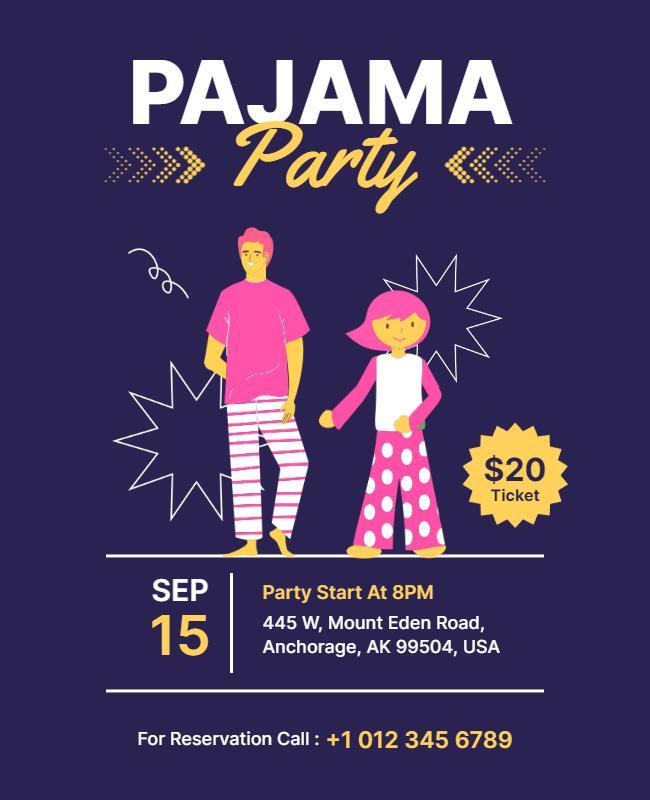 Fun Pajama Party Event Flyer Template