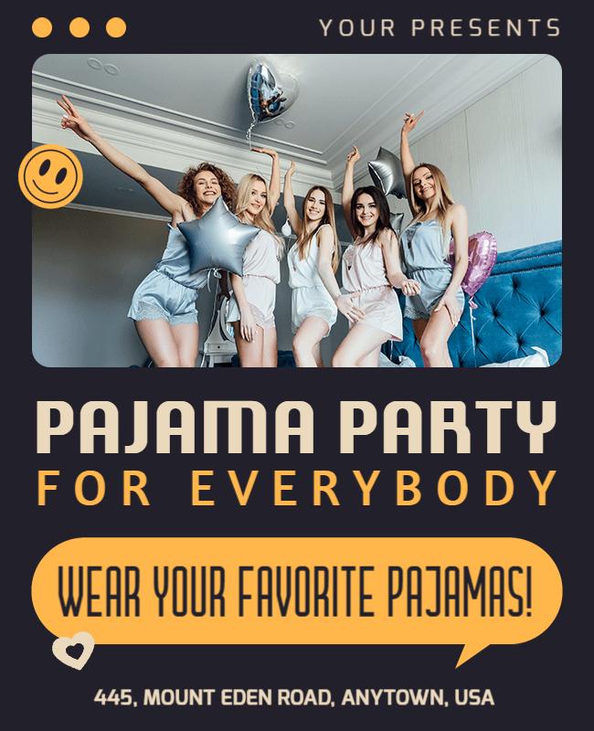 Fun Colorful Pajama Party Bash Flyer Template