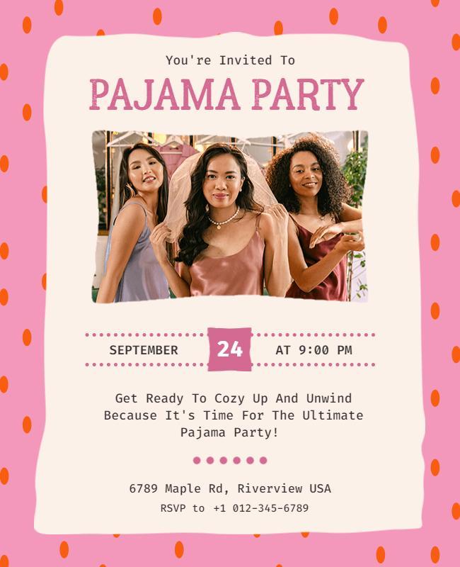 Fun Pajama Party Invitation Flyer Template