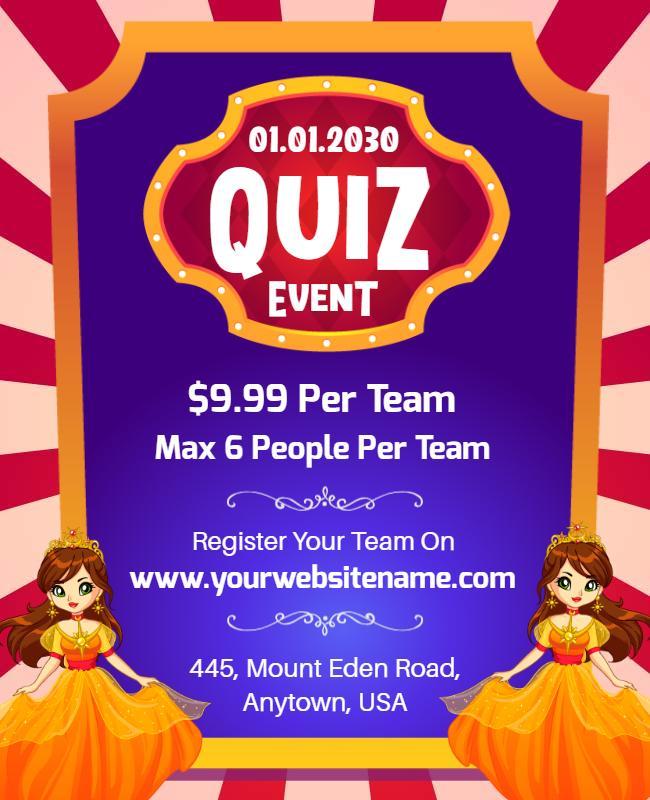 Fun Quiz Competition Event Flyer Template