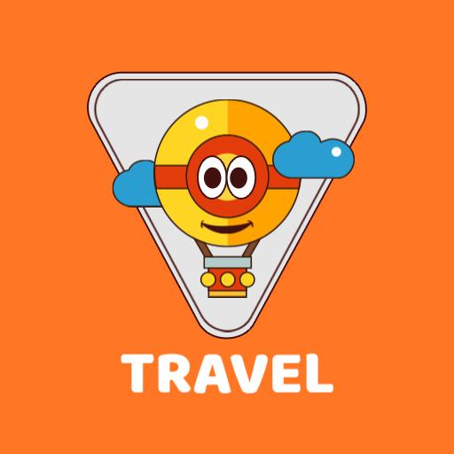 Fun Retro Air Balloon Design Celebrating Travel Adventures Logo Template