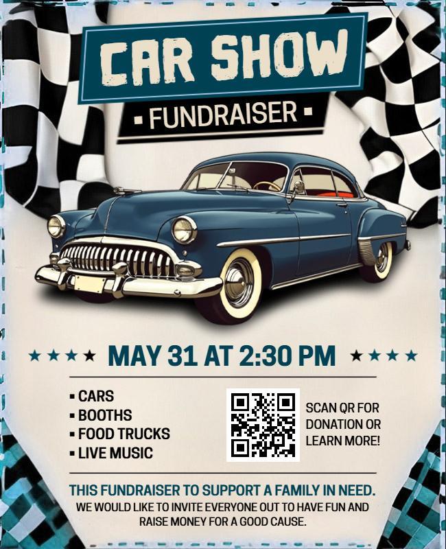 Fundraiser Car Show Event Flyer Template