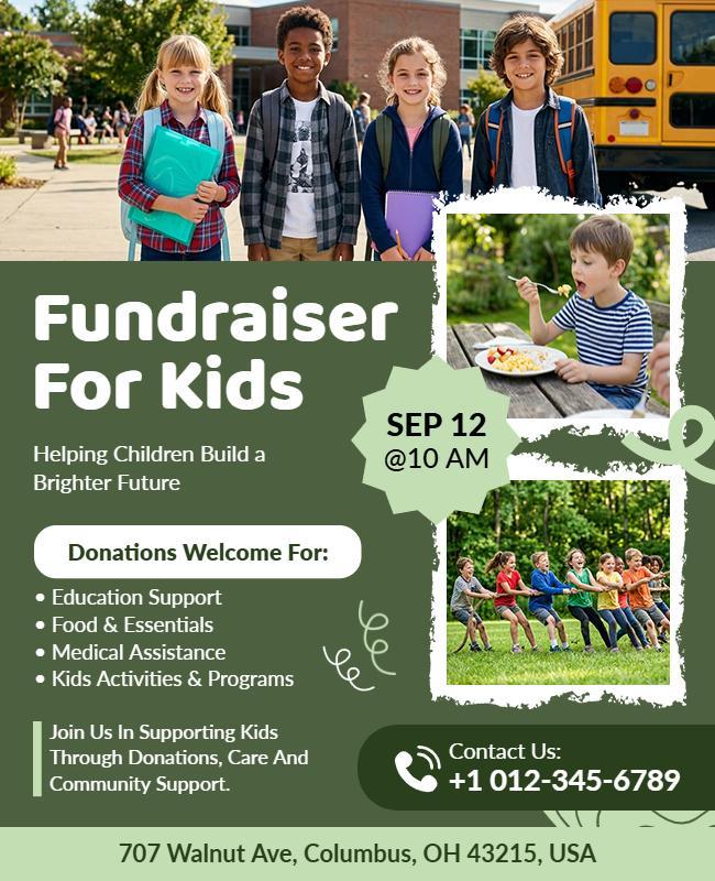 Fundraiser Event for Kids Support Flyer Template