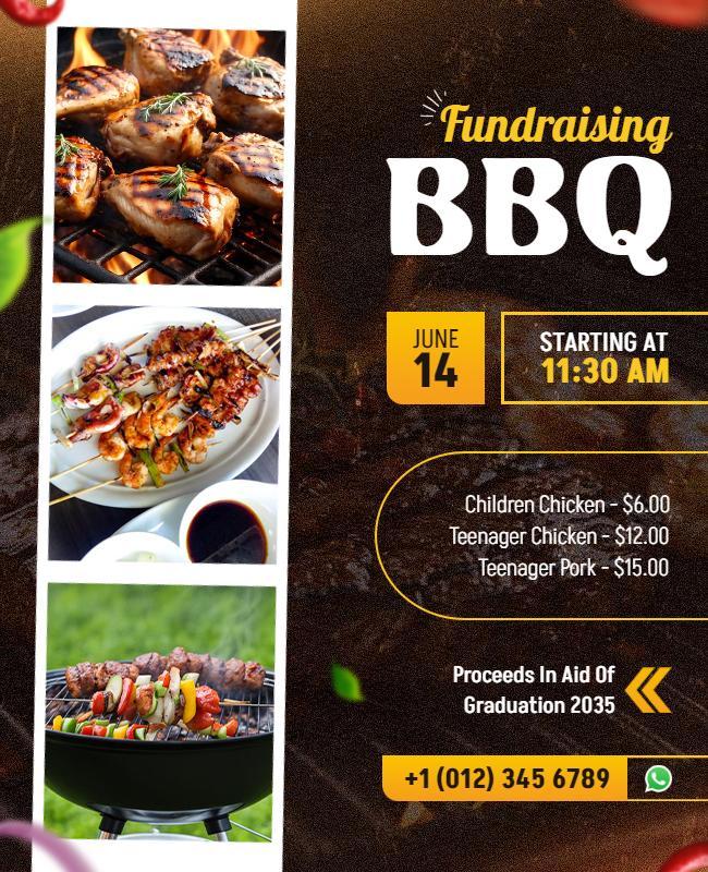 Fundraising Bbq Event Invitation Flyer Template