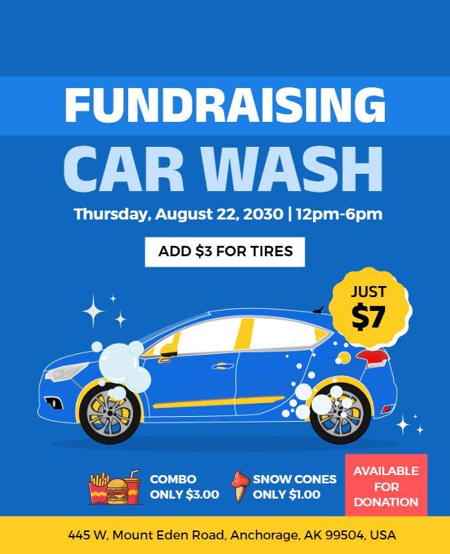 Fundraising Car Wash Event Flyer Template