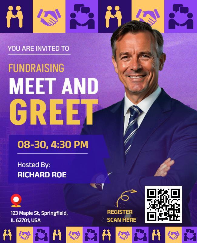 Fundraising Meet and Greet Invitation Flyer Template