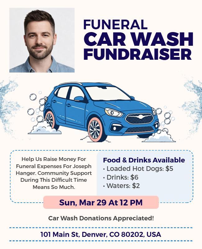 Funeral Car Wash Fundraiser Flyer Template