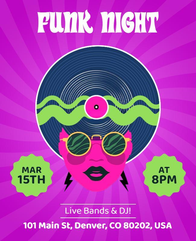 Funk Night Music Event Flyer Template