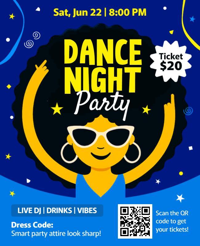 Funky Dance Night Party with DJ and Vibes Flyer Template